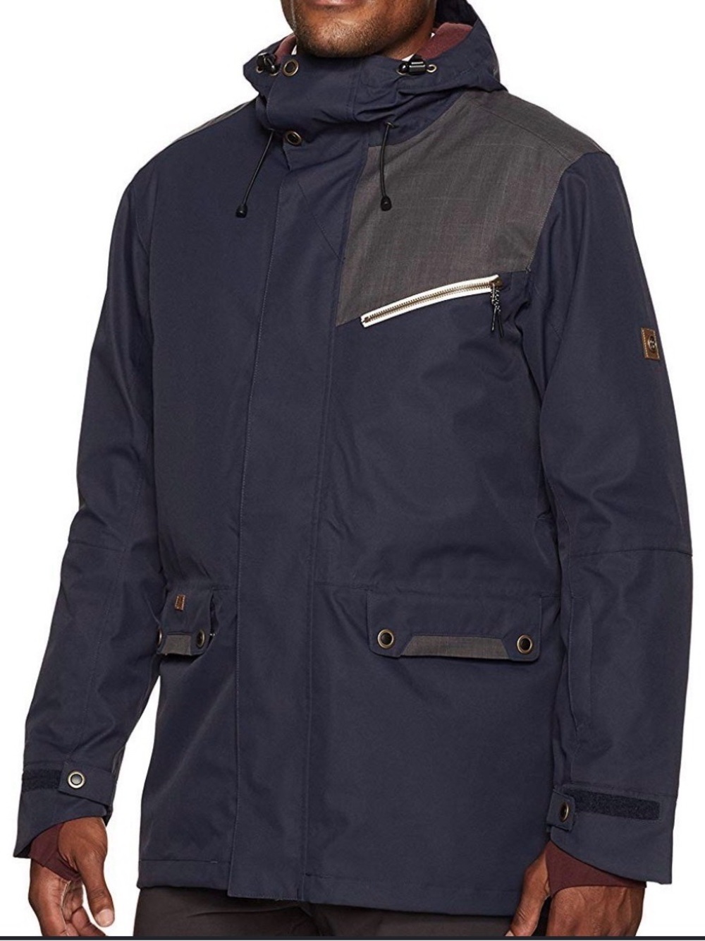 RIDE 20K Men's pinehurst Hooded Insulated Full Zip Ski Jacket Blue L